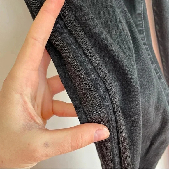 MOTHER HW Looker Ankle Fray Guilty Party Racer Black Skinny Jeans Rae Edge Pant - Picture 7 of 14